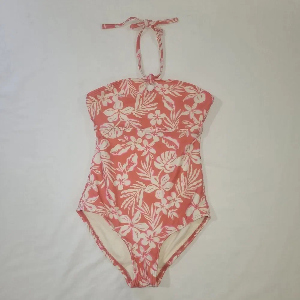 Art Class Size M 8 Abstract Tropical Garden Printed One Piece Swimsuit